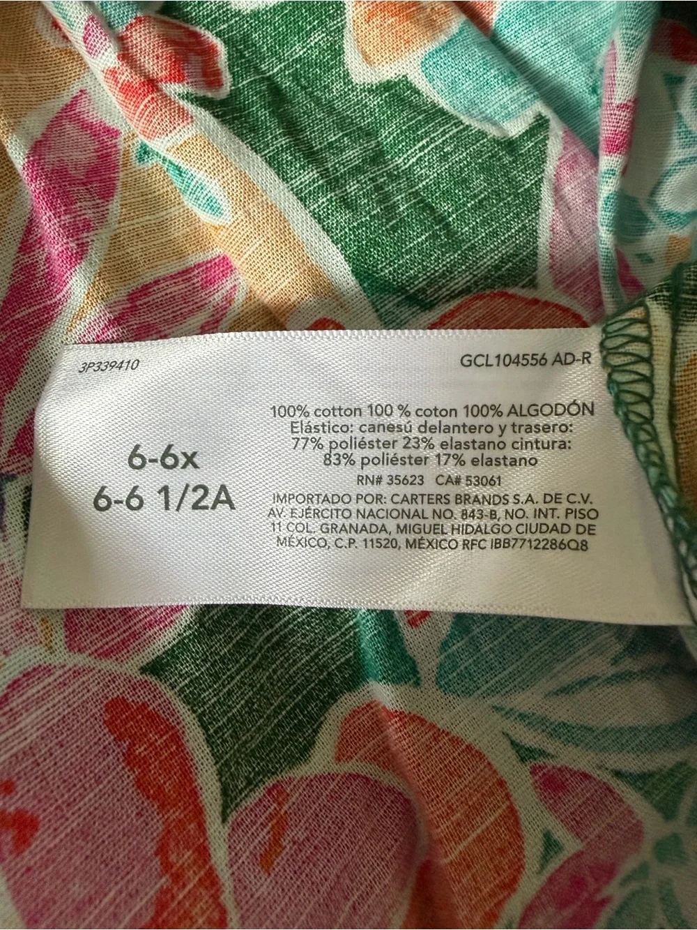 Carter’s Floral Summer Dress Size 6 NWOT